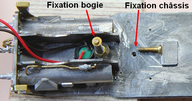 Fixation du chassis et du bogie